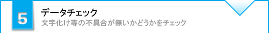 データチェック　文字化け等の不具合が無いかどうかをチェック